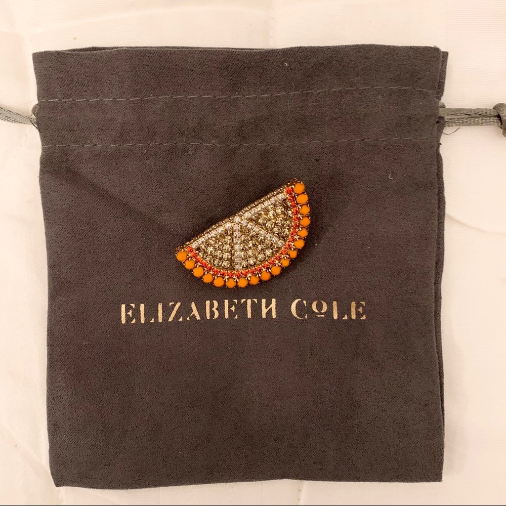 Elizabeth Cole Orange Pin Brooch